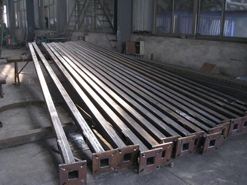 Square straight steel pole